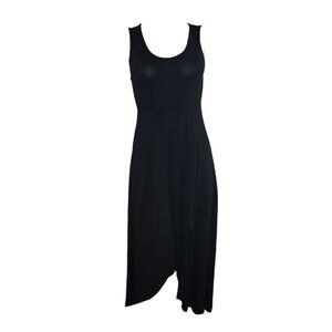 Soma Dress Womens Size S Small Solid All Black Sharkbite Midi Soft Classic